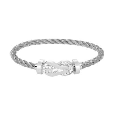 [Spark]CHANCE LARGE 8 FIGURE BUCKLE HALF DIAMOND BRACELET SILVER