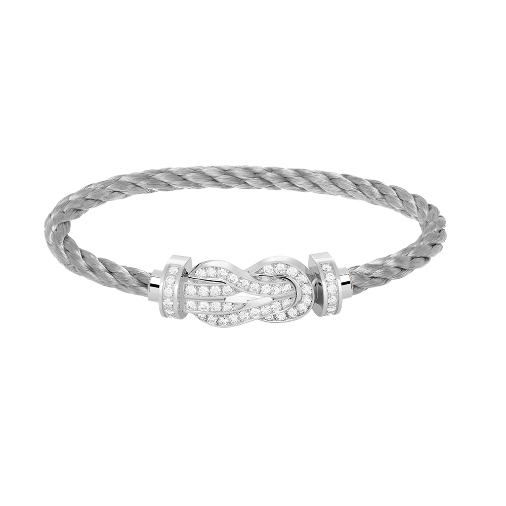 [Spark]CHANCE LARGE 8 FIGURE BUCKLE FULL DIAMOND BRACELET SILVER