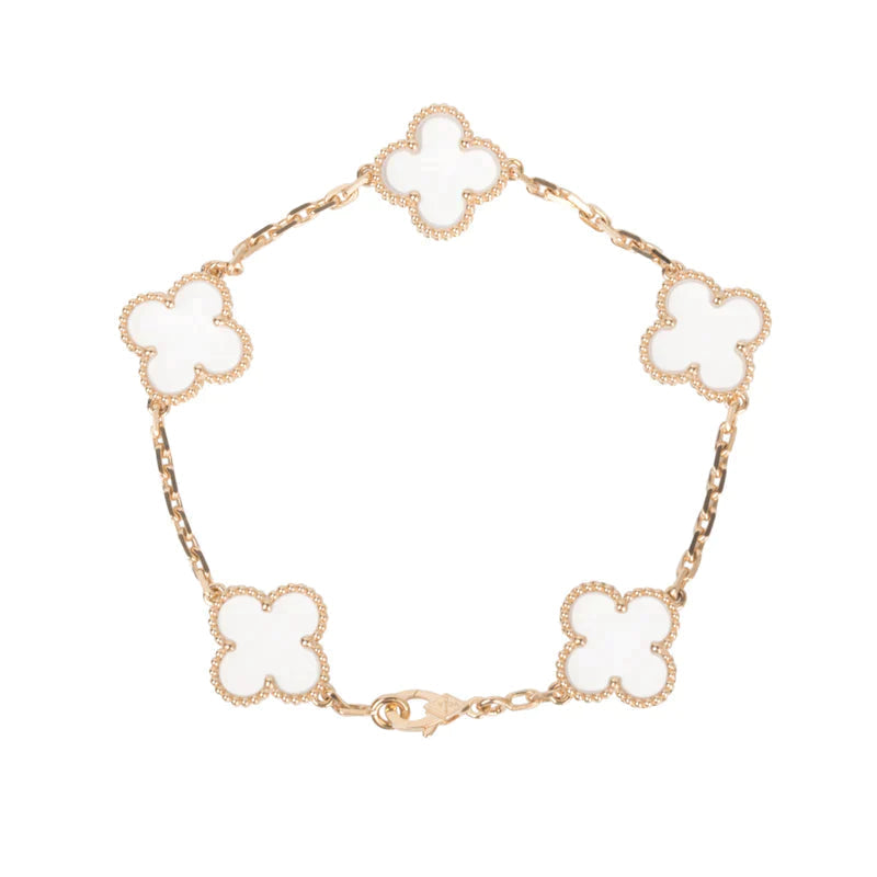 [Spark]CLOVER 5 MOTIF ROCK CRYSTAL BRACELET