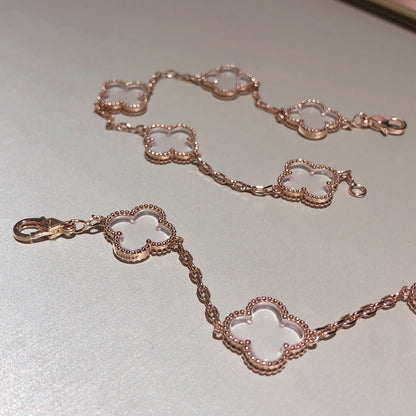 [Spark]CLOVER 5 MOTIF ROCK CRYSTAL BRACELET