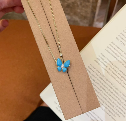 [Spark]Turquoise Butterfly Gold Necklace