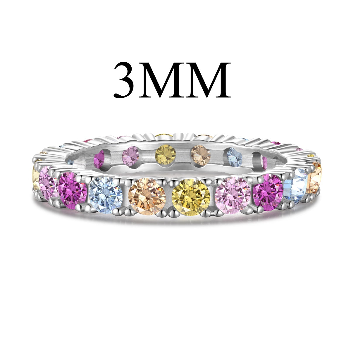 [Tonmkive Jewelry]Dazzling Lustrous Round Cut Tennis Ring
