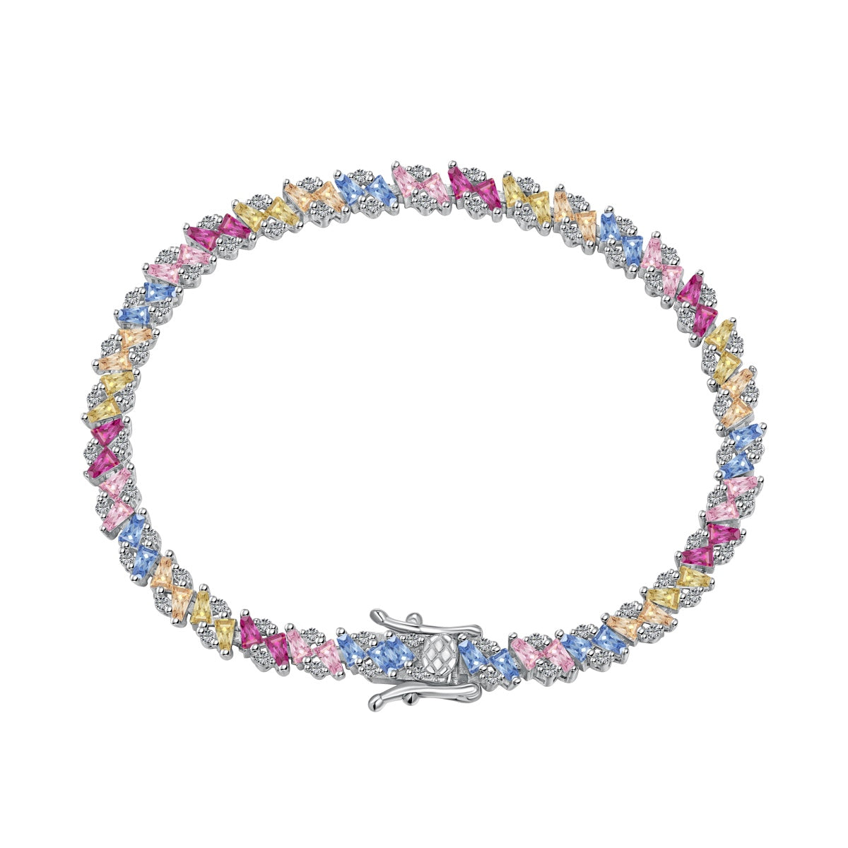 [Tonmkive Jewelry]Ornate Sparkling Multi Cut Party Bracelet