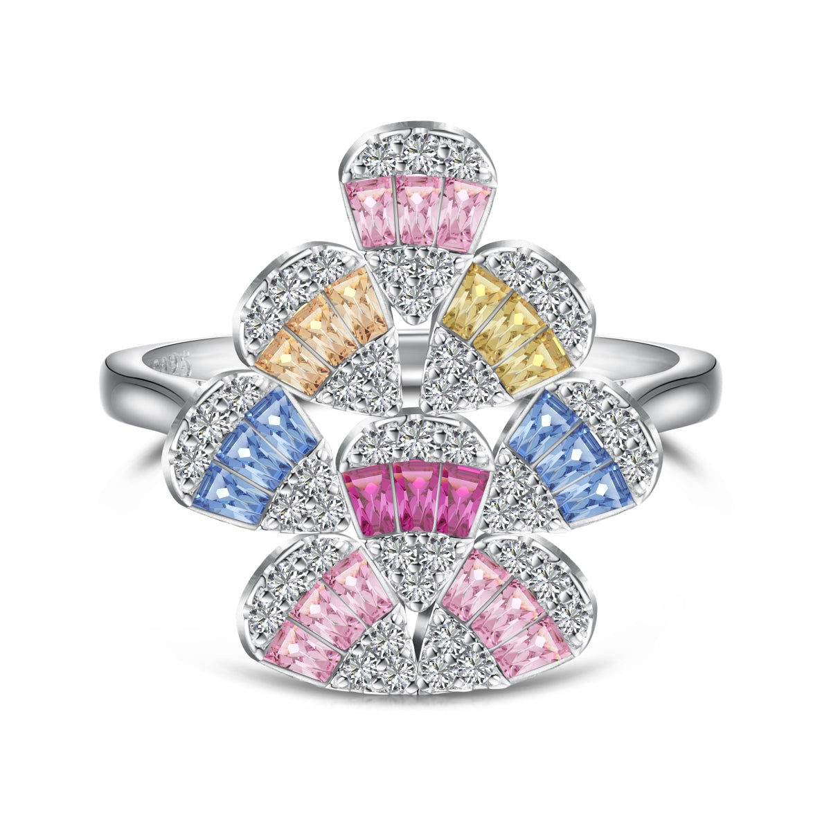 [Tonmkive Jewelry]Sparkling Colorful Water Drop Shape Daily Ring