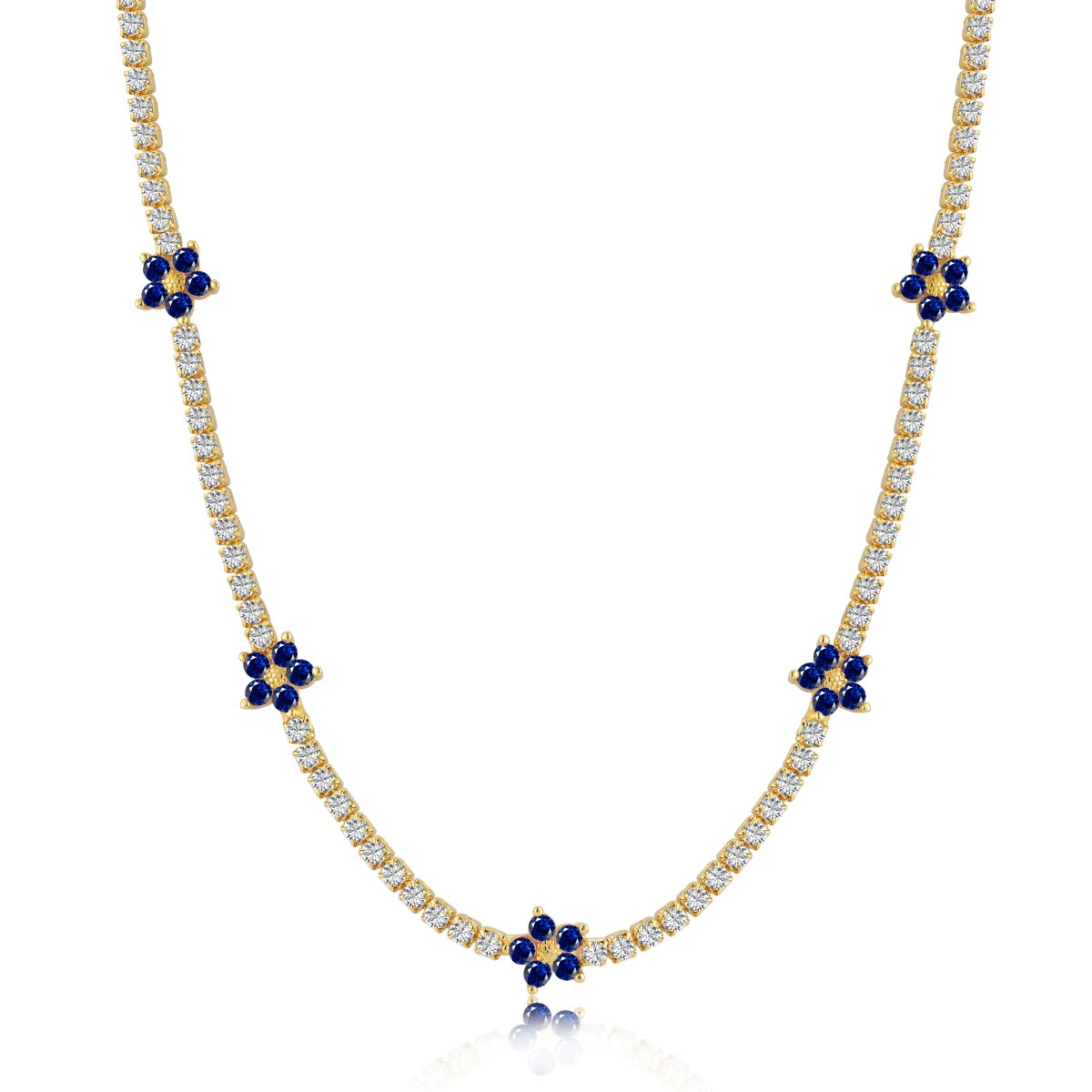 [Tonmkive Jewelry]Luxurious Colorful Flower Tennis Necklace