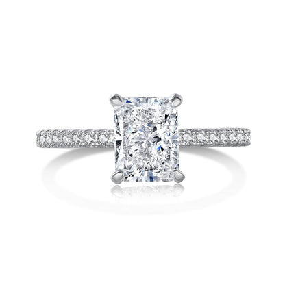 [Tonmkive Jewelry]2.0 Carat Dazzling Sparkling Radiant Cut Party Ring