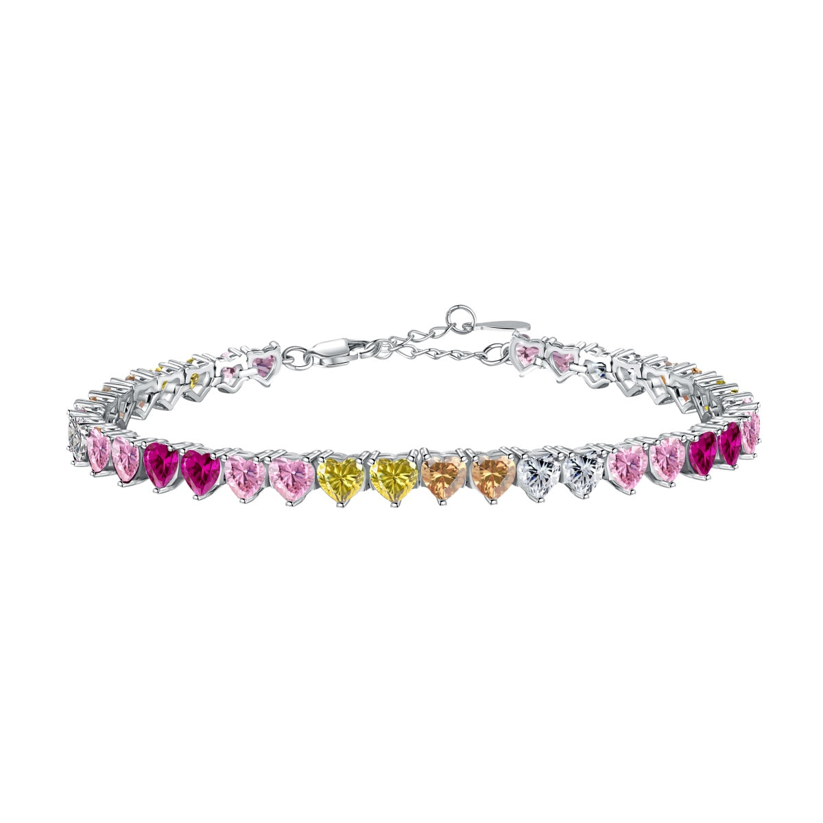 [Tonmkive Jewelry]Luxurious Colorful Romantic Heart Shape Lover Bracelet