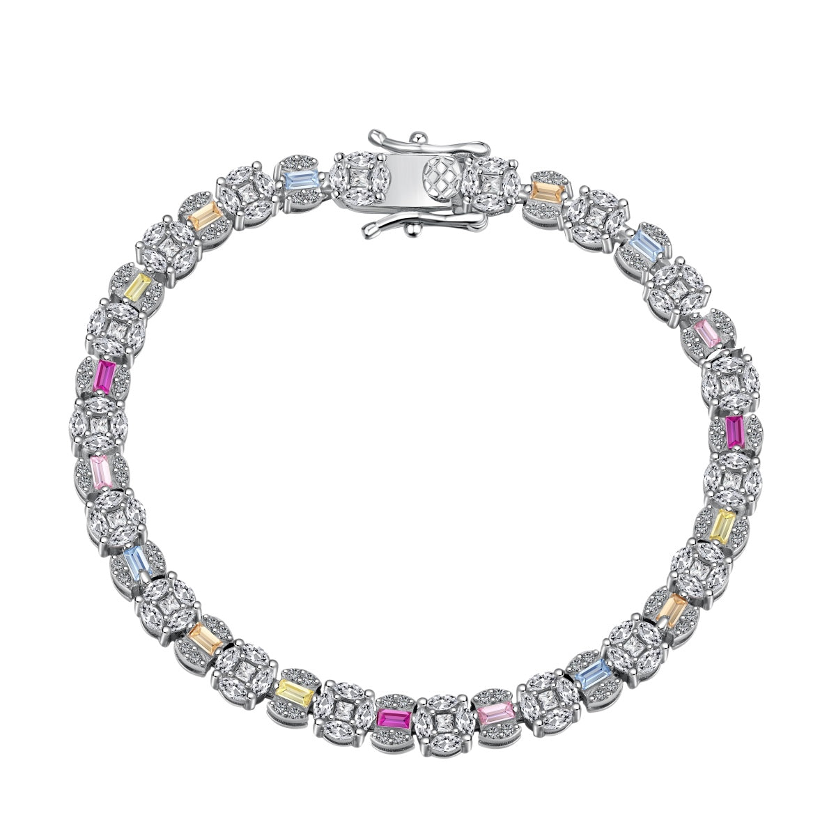 [Tonmkive Jewelry]Dazzling Radiant Multi Cut Daily Bracelet