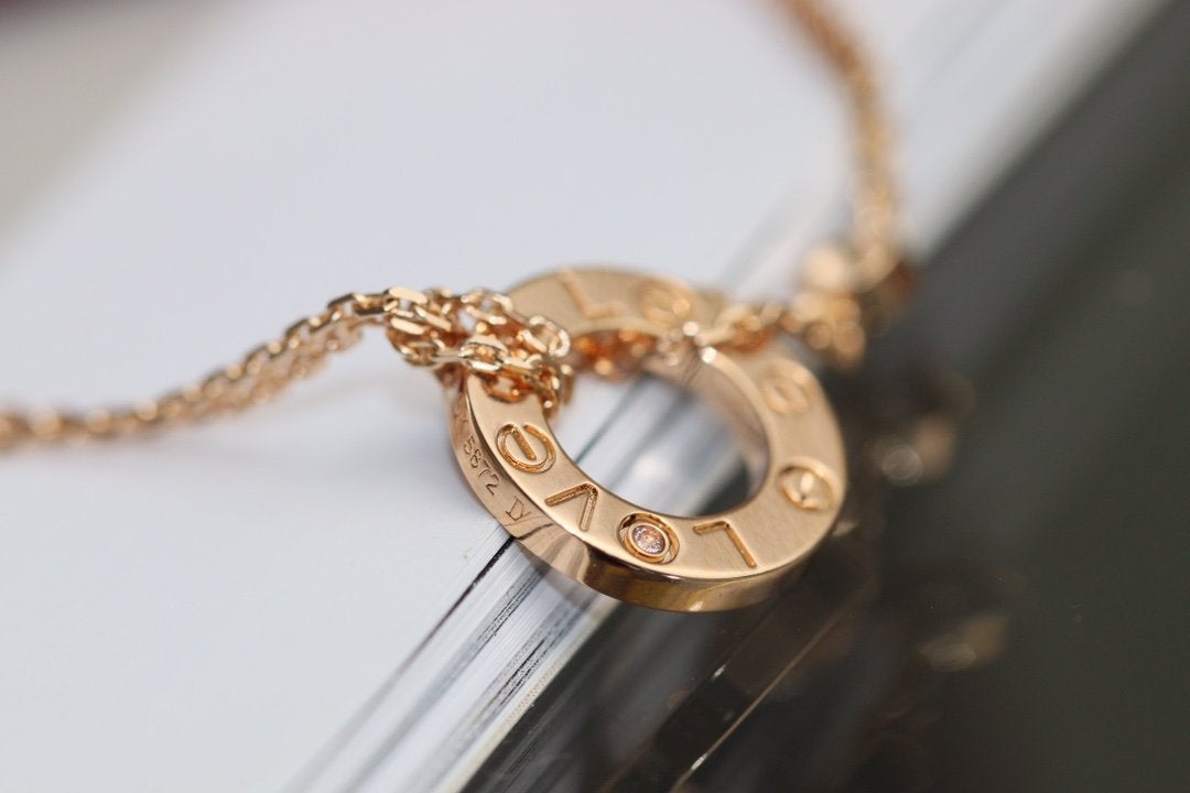 [Spark]LOVE NECKLACE ADJUSTABLE Spark GOLD 2 DIAMOND