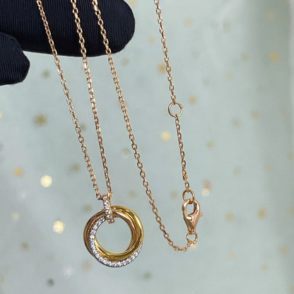 [Spark]TRINITY NECKLACE SILVER GOLD PINK GOLD DIAMONDS