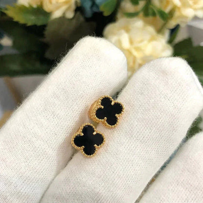 [Spark]CLOVER MINI 9.5MM BLACK MOP EARRINGS