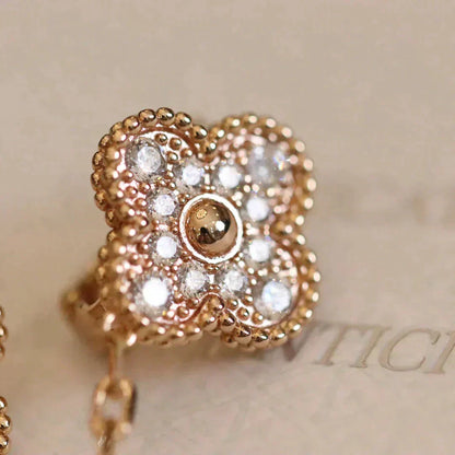 [Spark]CLOVER MEDIUM 1 MOTIFS FUll DIAMOND EARRINGS