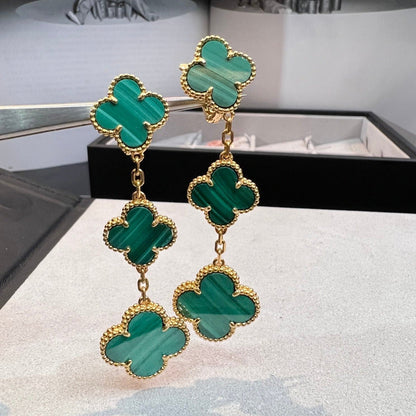 [Spark]CLOVER MALACHITE 3 MOTIFS GOLD