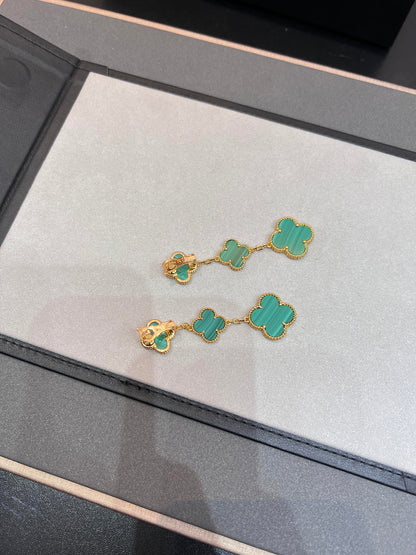 [Spark]CLOVER MALACHITE 3 MOTIFS GOLD