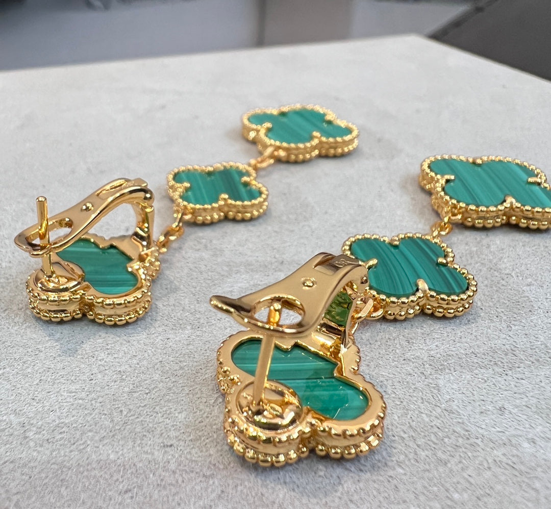 [Spark]CLOVER MALACHITE 3 MOTIFS GOLD