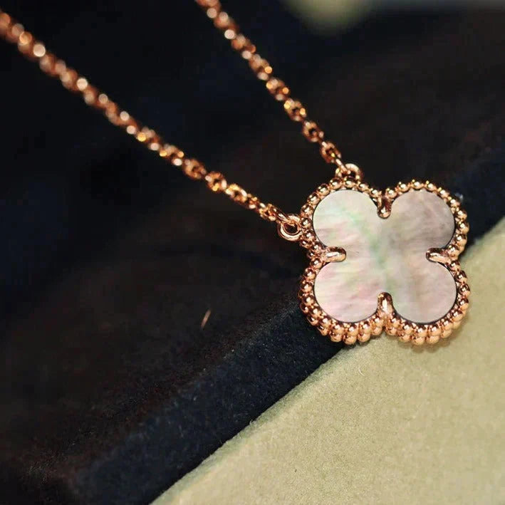 [Spark]CLOVER 15MM  GRAY MOTHER OF PEARL NECKLACE