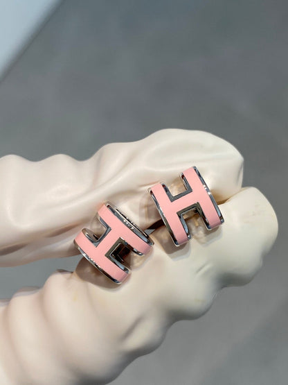 [Spark]MINI POP H SILVER EARRINGS PINK