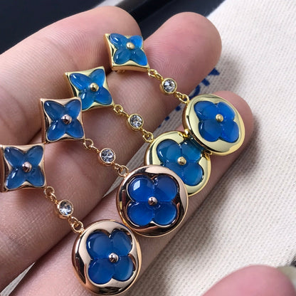 [Spark]STAR AND SUN AGATE DIAMOND EARRINGS
