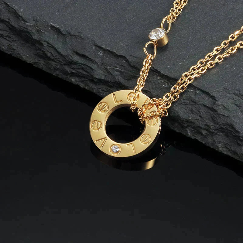 [Spark]LOVE NECKLACE 16MM 2 DIAMONDS