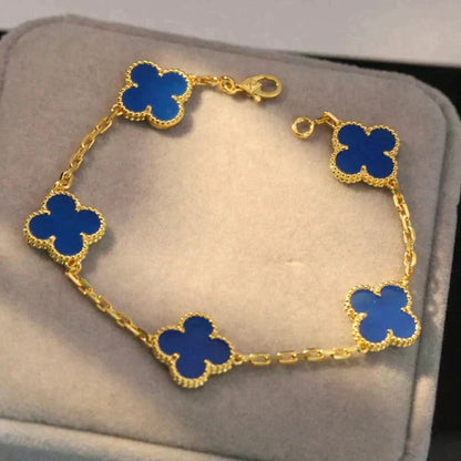 [Spark] CLOVER 5 MOTIF BLUE AGATE BRACELET COLLECTION