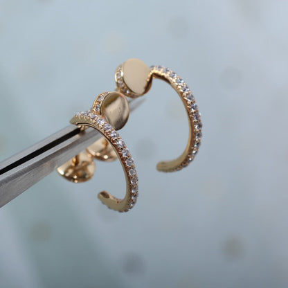 [Spark]JUSTE EARRINGS 12.75MM PINK GOLD DIAMOND