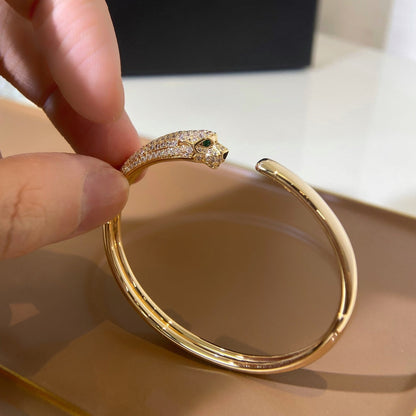 [Spark]PANTHERE GOLD DIAMOND OPEN BRACELET