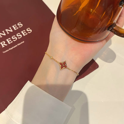 [Spark]COLOR STAR CARNELIAN PINK GOLD DIAMOND BRACELET