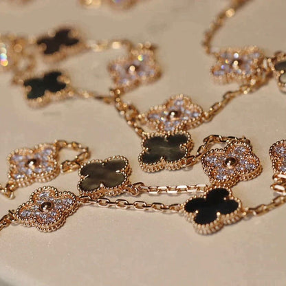 [Spark]CLOVER 20 MOTIFS DARK MOP DIAMOND  NECKLACE