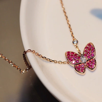 [Spark]BUTTERFLY RED DIAMOND Spark GOLD NECKLACE