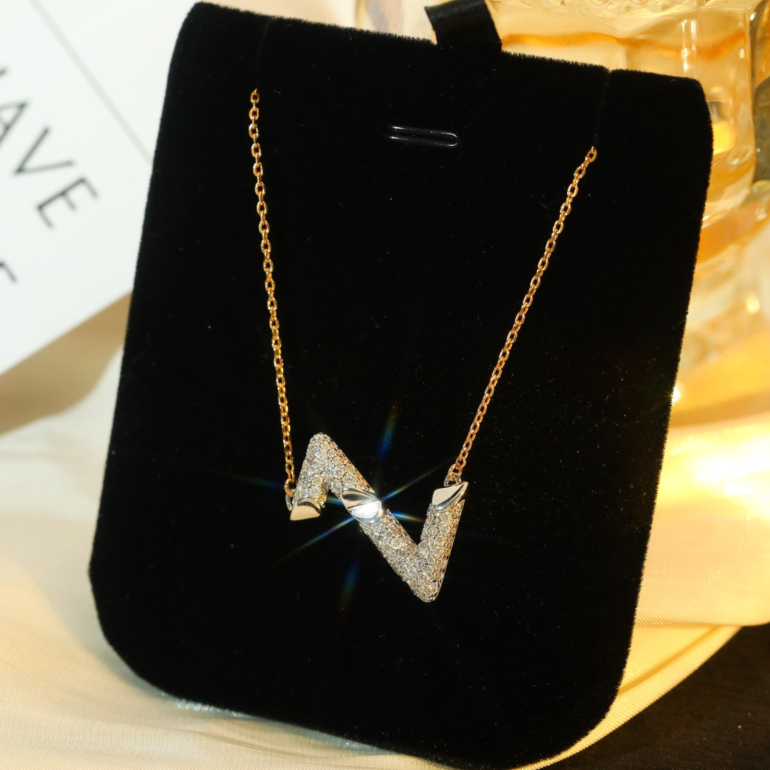[Spark]VOLT SILVER DIAMOND PEDANT NECKLACE