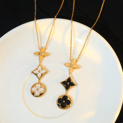 [Spark]STAR AND SUN ONYX PINK GOLD NECKLACE