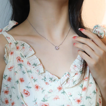 [Spark]SUN PEDANT PINK GOLD 1 DIAMOND NECKLACE
