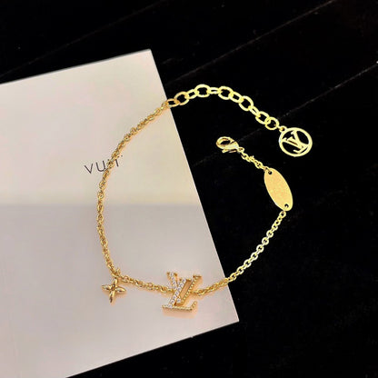 [Spark]LOGO STAR MOTIF GOLD BRACELET