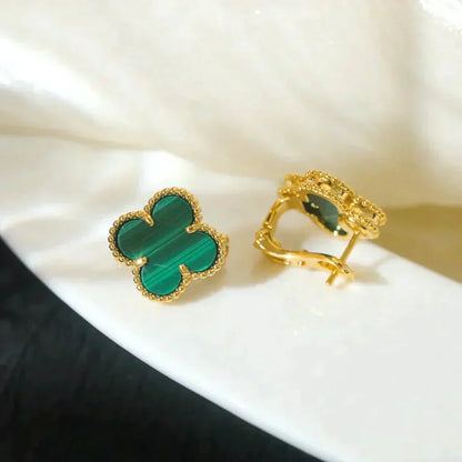 [Spark]CLOVER MEDIUM 1 MOTIFS MALACHITE  EARRINGS