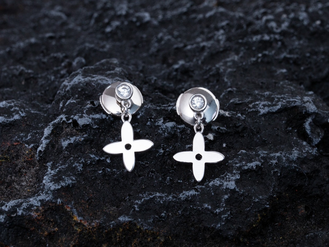 [Spark]VIDYLLE SILVER DIAMOND MINI DROP EARRINGS