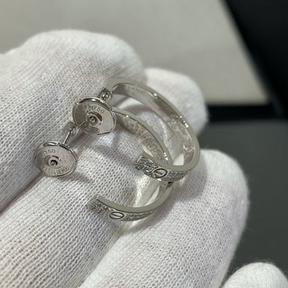 [Spark]LOVE DIAMOND SILVER HOOP EARRINGS