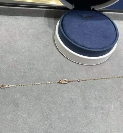 [Spark]FORCE 10 DIAMOND CHAIN LINK PINK GOLD BRACELET