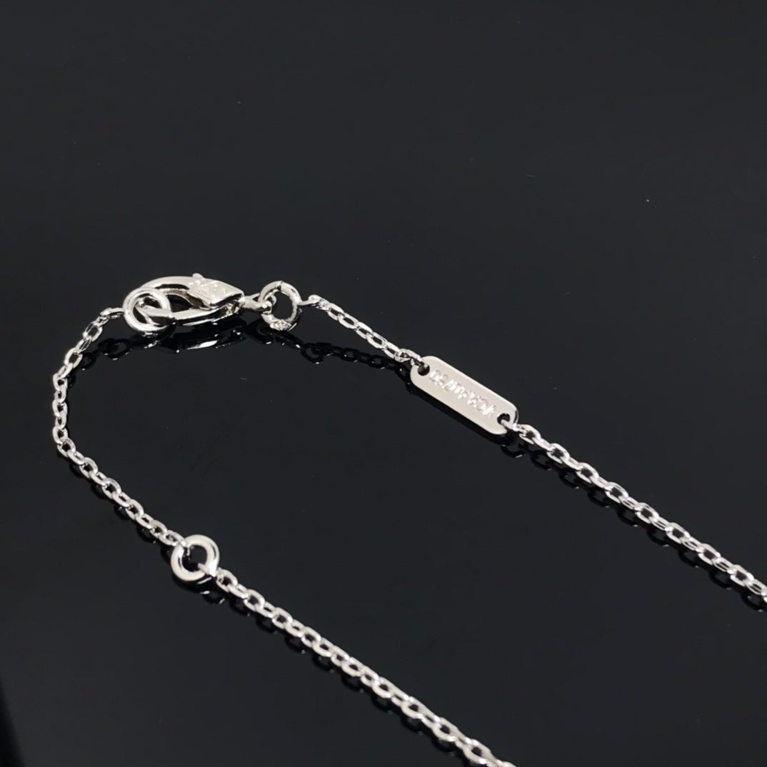 [Spark]CLOVER PIETERSITE SILVER LONG NECKLACE