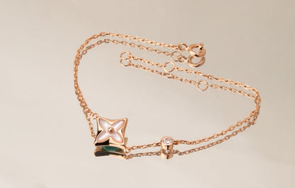 [Spark]STAR PINK MOP 1 DIAMOND PINK GOLD NECKLACE