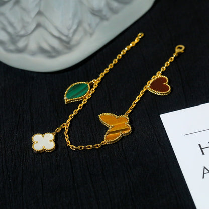[Spark]LUCKY SPRING 5 MOTIF GOLD BRACELET