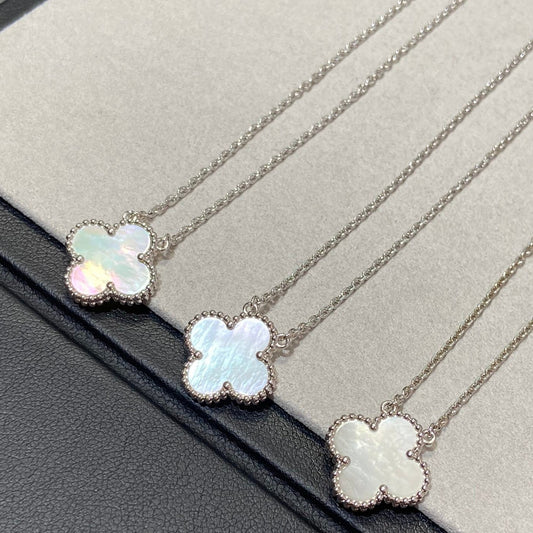 [Spark]CLOVER MEDIUM SILVER WHITE MOP NECKLACE