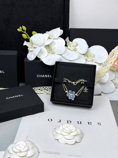 [Spark]VOLTE New Blue Floral Double-Layer Bracelet