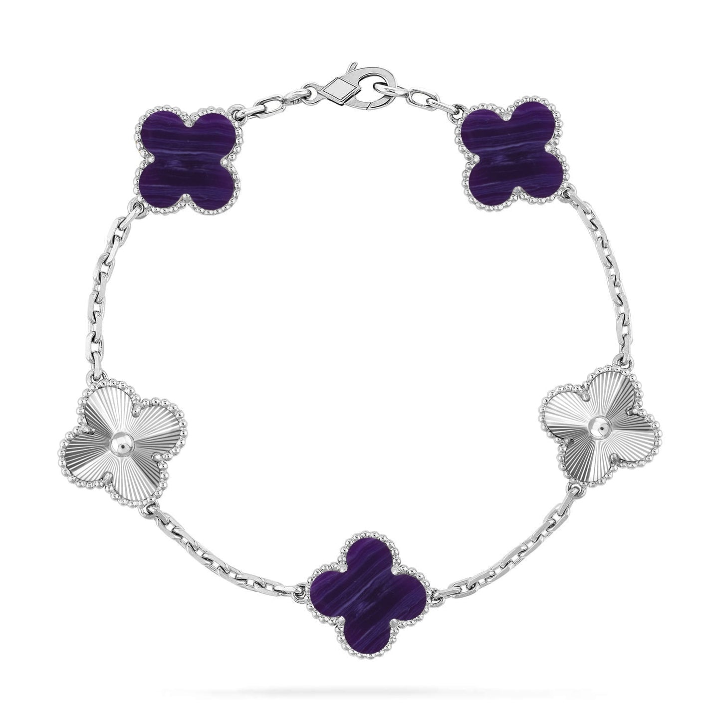 [Spark]CLOVER 5 MOTIF PURPLE STRIPES BRACELET COLLECTION