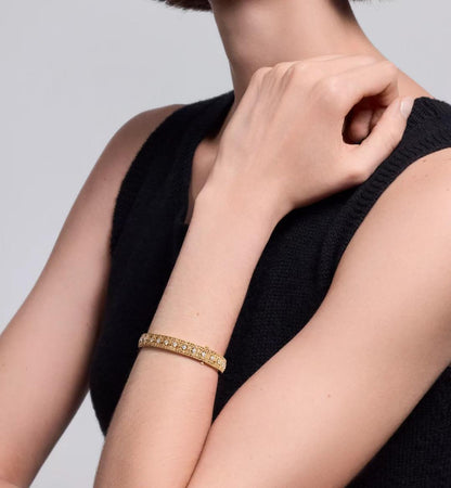 [?Spark]2026 WOVEN-PATTERN BRACELET SET WITH FULL DIAMOND INLAY THREE-COLORS