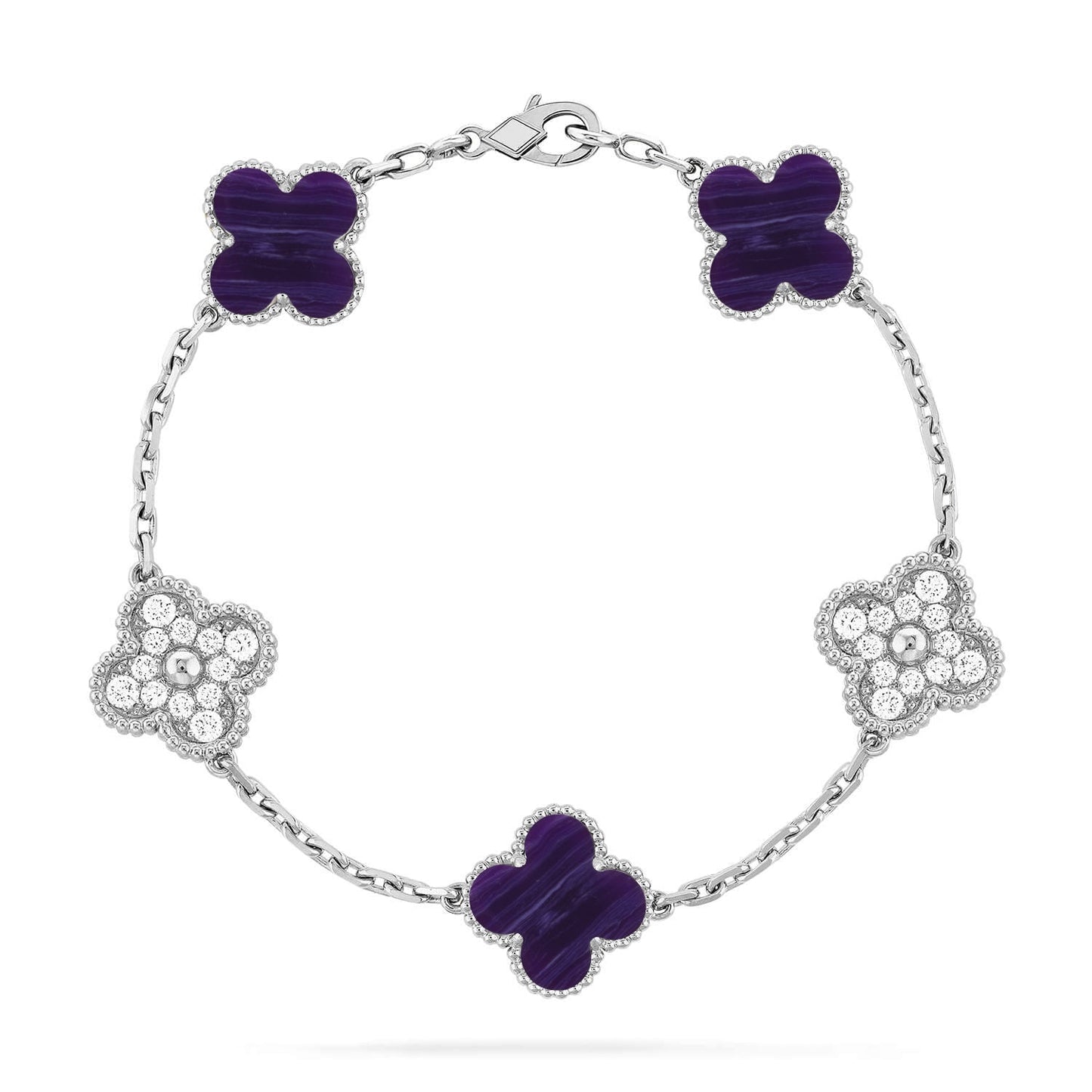 [Spark]CLOVER 5 MOTIF PURPLE STRIPES BRACELET COLLECTION