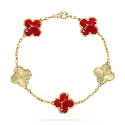 [Spark]CLOVER 5 MOTIF RED PATTERN BRACELET COLLECTION