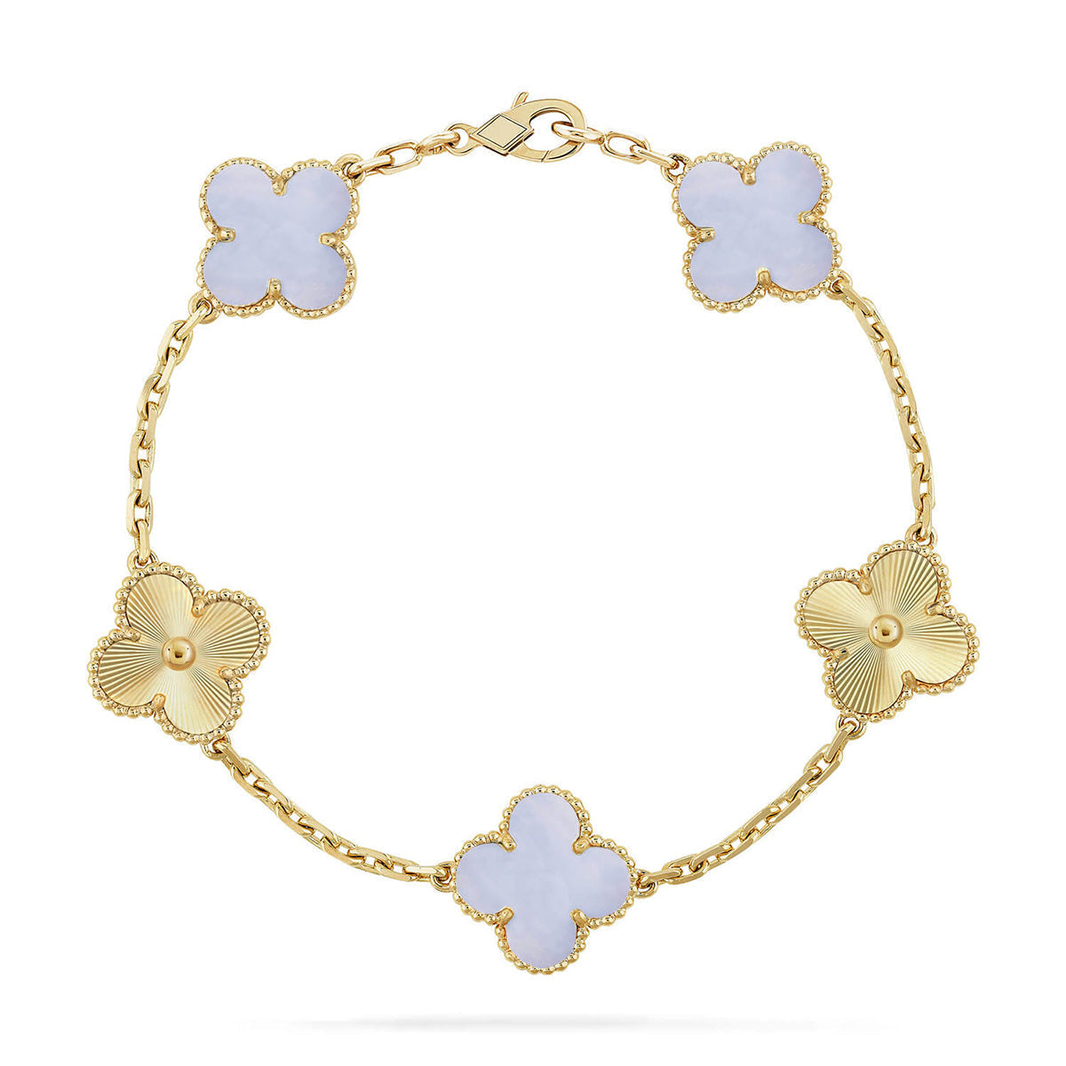 [Spark] CLOVER 5 MOTIF PURPLE CHALCEDONY BRACELET COLLECTION