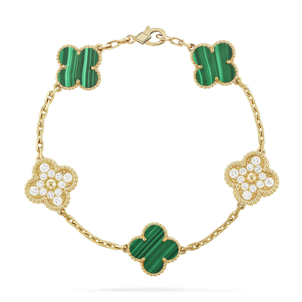 [Spark] CLOVER 5 MOTIF MALACHITE BRACELET COLLECTION