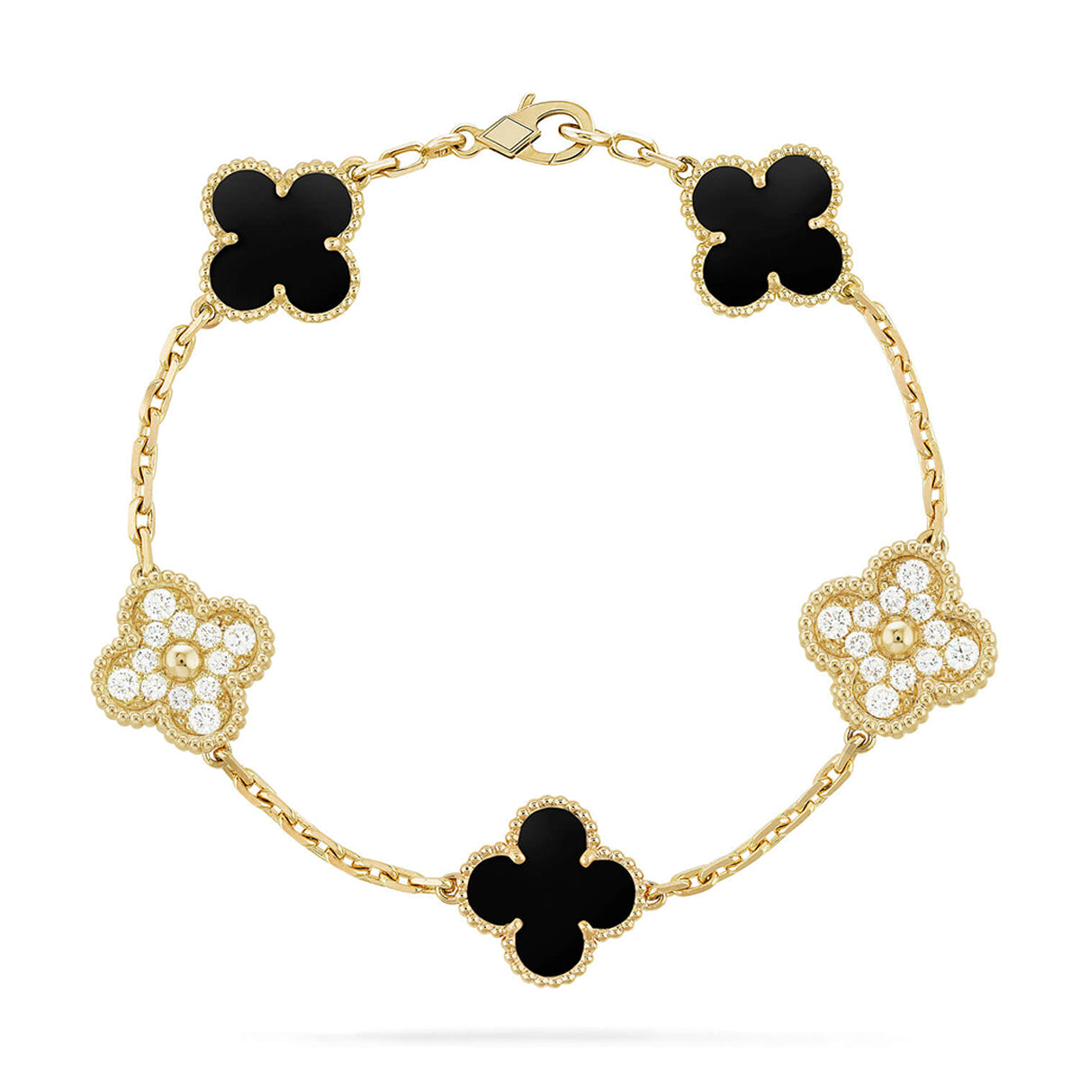 [Spark] CLOVER 5 MOTIF ONYXS BRACELET COLLECTION