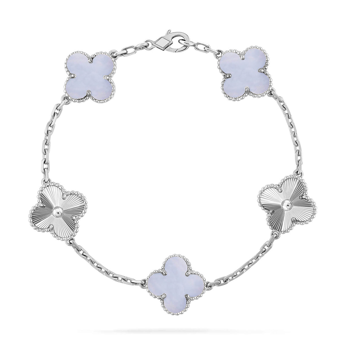 [Spark] CLOVER 5 MOTIF PURPLE CHALCEDONY BRACELET COLLECTION